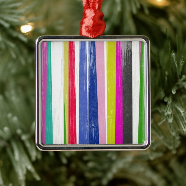 Vertical Stripes Metal Ornament (Tree)