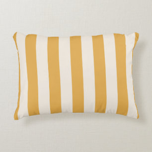 Vertical Stripes Mustard Yellow And White Striped Accent Pillow