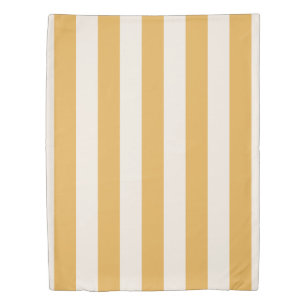 Vertical Stripes Mustard Yellow And White Striped Duvet Cover