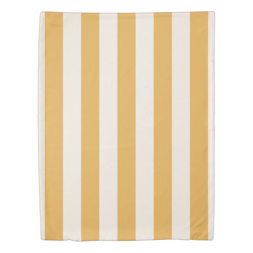 Vertical Stripes Mustard Yellow And White Striped Duvet Cover