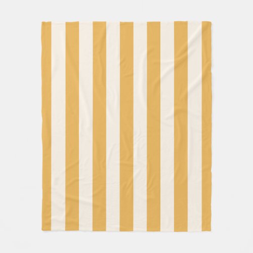 Vertical Stripes Mustard Yellow And White Striped Fleece Blanket
