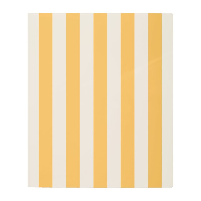 Vertical Stripes Mustard Yellow And White Striped Metal Print (Front)