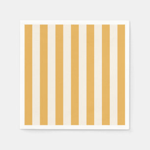 Vertical Stripes Mustard Yellow And White Striped Napkins