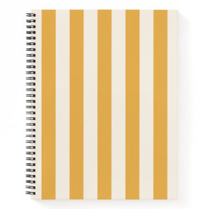 Vertical Stripes Mustard Yellow And White Striped Notebook