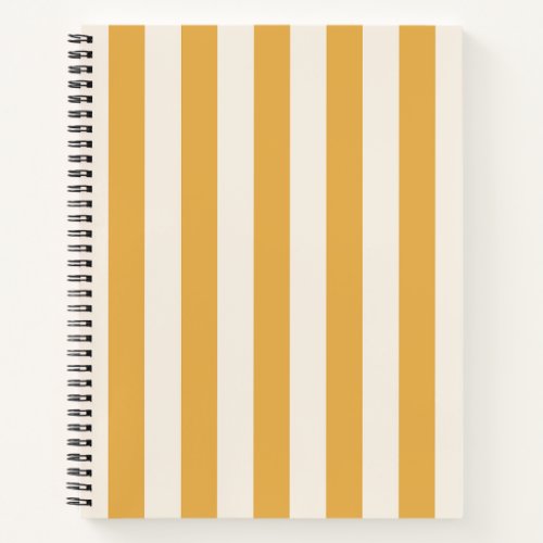 Vertical Stripes Mustard Yellow And White Striped Notebook