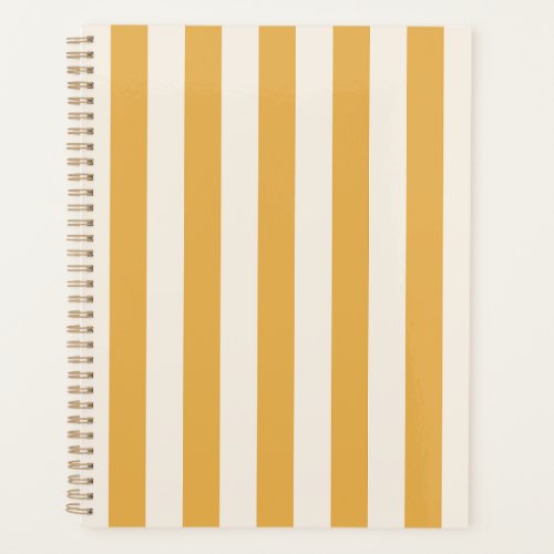 Vertical Stripes Mustard Yellow And White Striped Planner