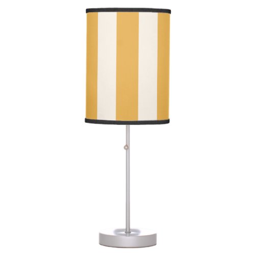 Vertical Stripes Mustard Yellow And White Striped Table Lamp