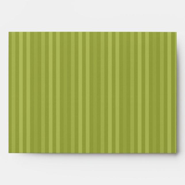 Vertical Stripes Pattern Olive Green Envelope (Front)