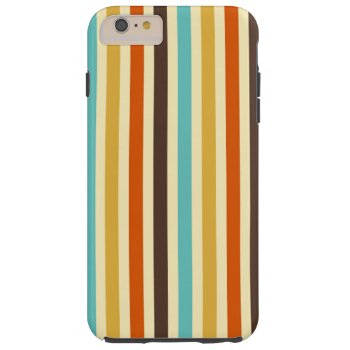 Vertical Stripes Retro Colors Blue Yellow Red Tough Iphone 6 Plus Case by sumwoman at Zazzle