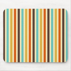 Vertical Stripes Retro Colors Blue Yellow Red Mouse Pad