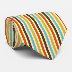Vertical Stripes Retro Colors Blue Yellow Red Tie