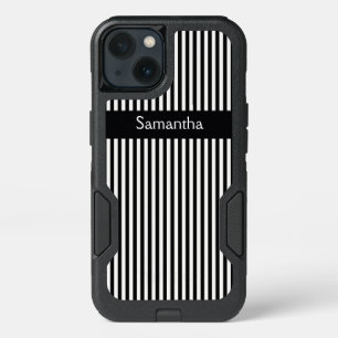 Vertical Stripes & Ribbon Design Design Otter Box iPhone 13 Case