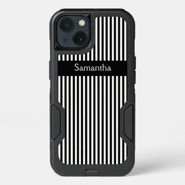 Vertical Stripes & Ribbon Design Design Otter Box Otterbox iPhone Case (Back)