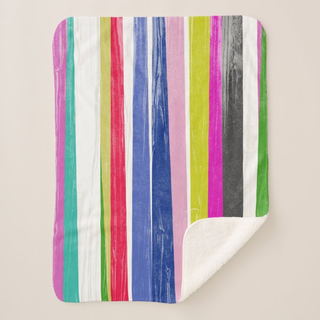 Vertical Stripes Sherpa Blanket (Front)