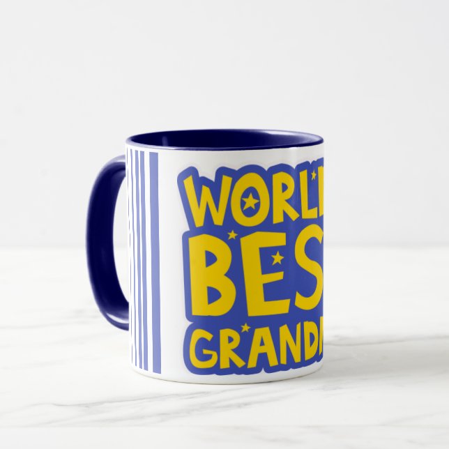 Vertical Stripes World's Best Grandma Coffee Mug (Front Left)