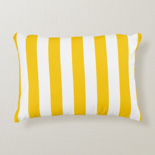 Vertical Stripes Yellow And White Striped Accent Pillow