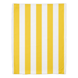 Vertical Stripes Yellow And White Striped Duvet Co Cover