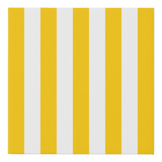 Vertical Stripes Yellow And White Striped Faux Canvas Print (Front)