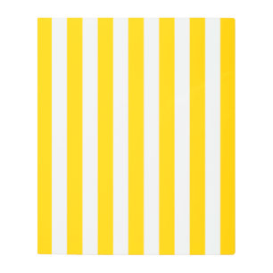 Vertical Stripes Yellow And White Striped Metal Print