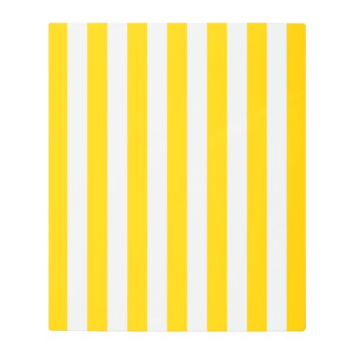 Vertical Stripes Yellow And White Striped Metal Print