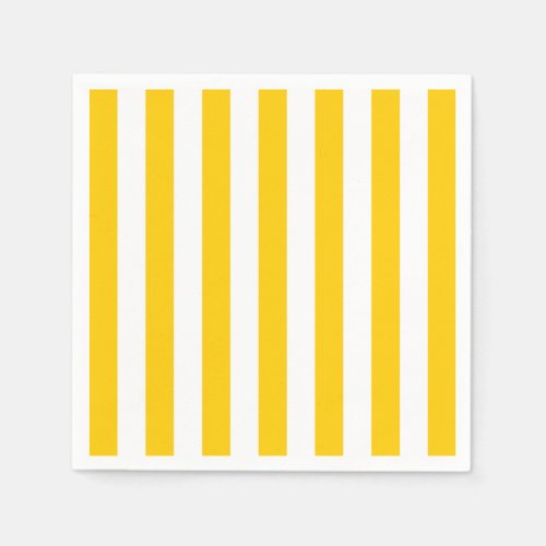 Vertical Stripes Yellow And White Striped Napkins