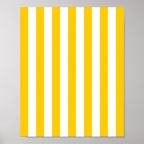 Vertical Stripes Yellow And White Striped Poster