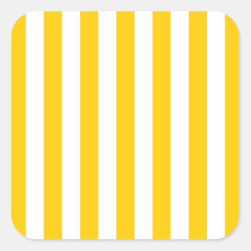 Vertical Stripes Yellow And White Striped Square Sticker