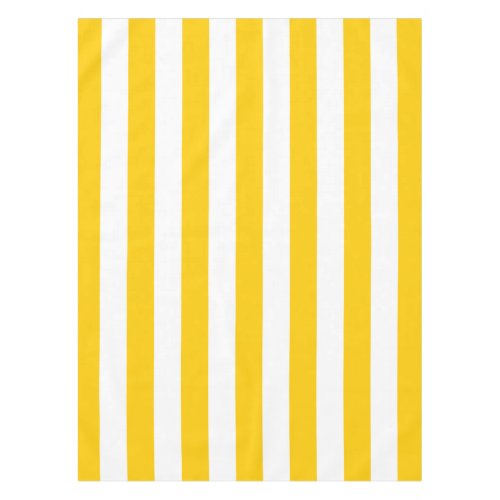 Vertical Stripes Yellow And White Striped Tablecloth