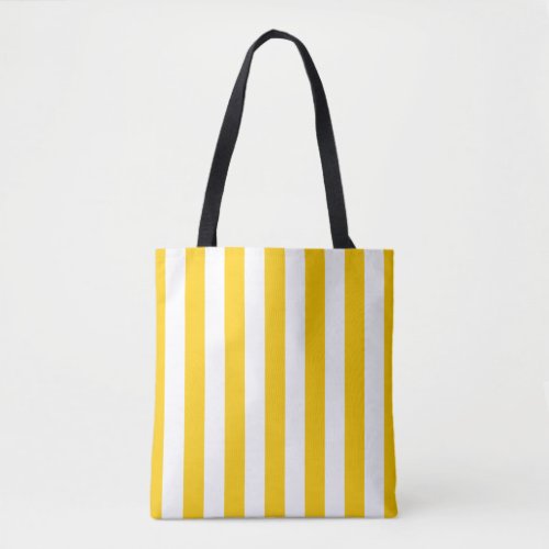 Vertical Stripes Yellow And White Striped Tote Bag