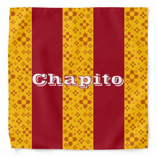 Vertical Stripes Zia Sun Red Yellow New Mexico  Bandana