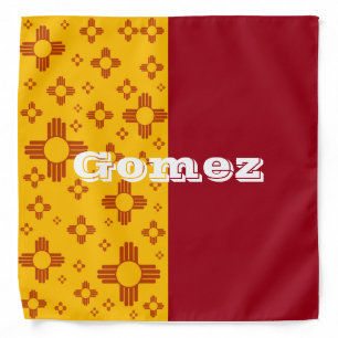Vertical Stripes Zia Sun Red Yellow New Mexico Bandana