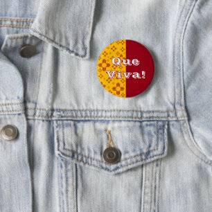 Vertical Stripes Zia Sun Red Yellow New Mexico Button