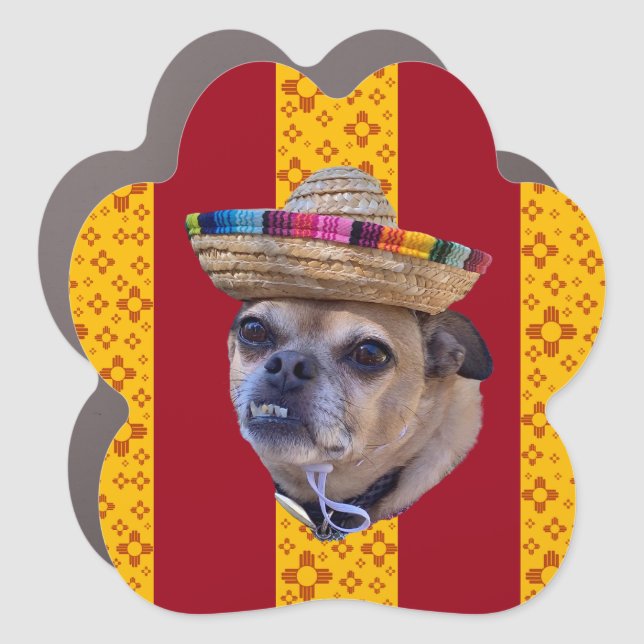 Vertical Stripes Zia Sun Red Yellow New Mexico  Car Magnet (Front)