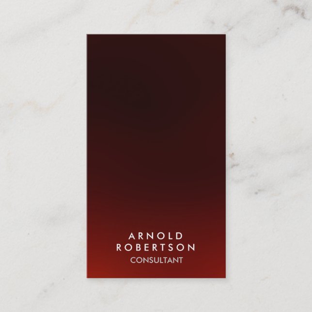 Vertical Stylish Dark Red Consultant Business Card (Front)