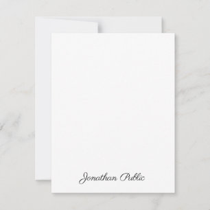 Vertical Stylish Hand Script Text Personalized Note Card