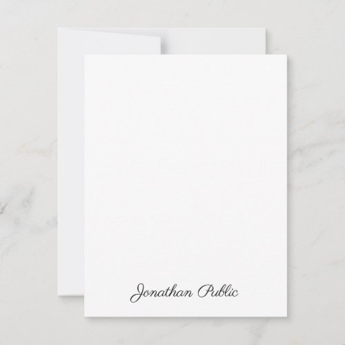 Vertical Stylish Hand Script Text Personalized Note Card