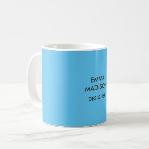 Vertical Stylish Professional Minimalist Blue Coffee Mug