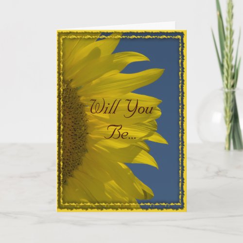 Vertical Sunflower Sky Will You Be My Bridesmaid Invitation