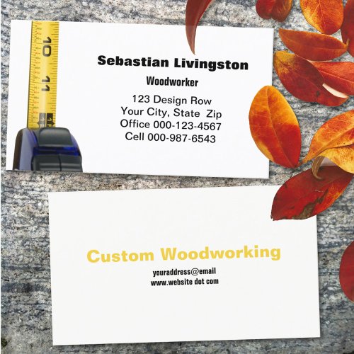 Vertical Tape Yellow Measure Construction Jobs Business Card