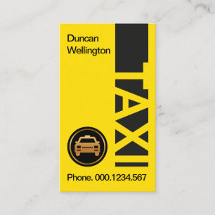 Vertical TAXI Signage Bright Yellow Taxi Driver Business Card