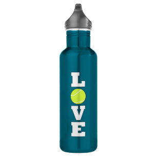 Vertical Tennis LOVE Tennis Player or Coach Sports Stainless Steel Water Bottle