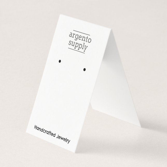 Vertical Tent Earring Card with Logo at Top (Front)