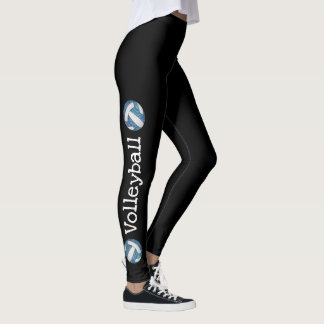 vertical text blue volleyball black leggings