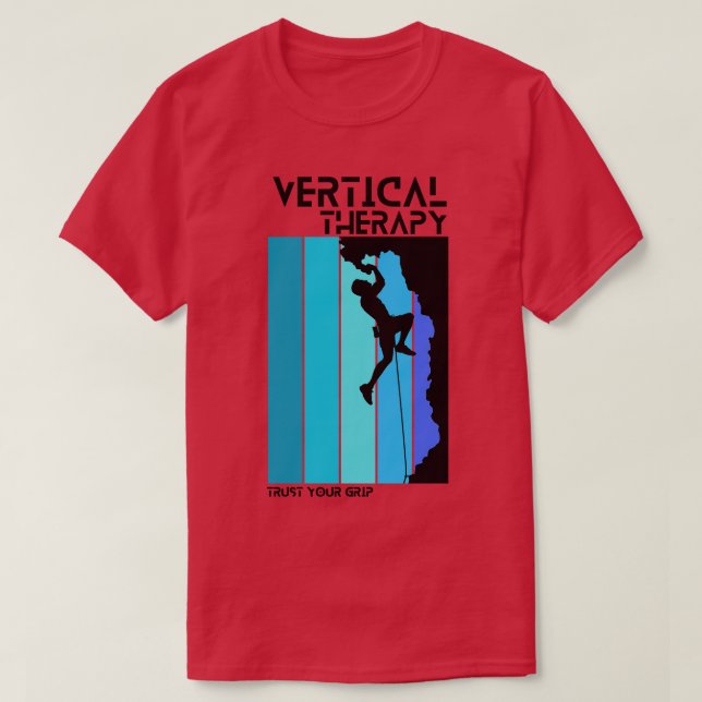 Vertical Therapy Trust your grip Climbers Climbing T-Shirt (Design Front)