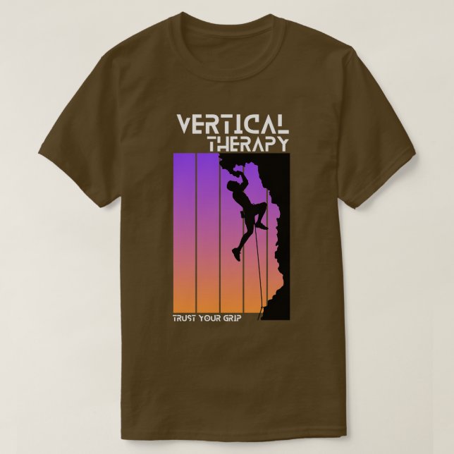 Vertical Therapy Trust your grip Climbers Climbing T-Shirt (Design Front)