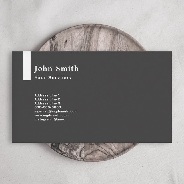Vertical Thick Line, Ultra Minimalist Black Business Card (Vertical Thick Line, Ultra Minimalist Black Business Card)
