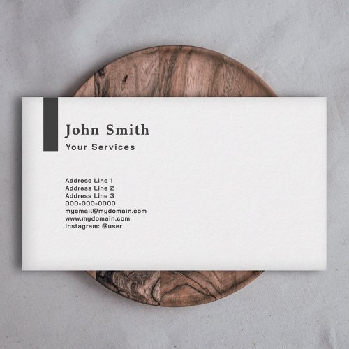 Vertical Thick Line Ultra Minimalist Business Card