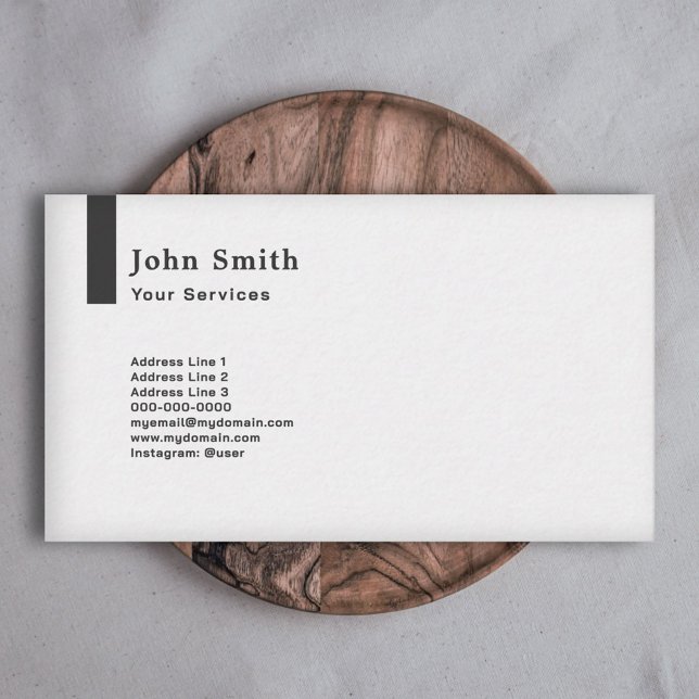 Vertical Thick Line, Ultra Minimalist Business Card (Vertical Thick Line, Ultra Minimalist Business Card)