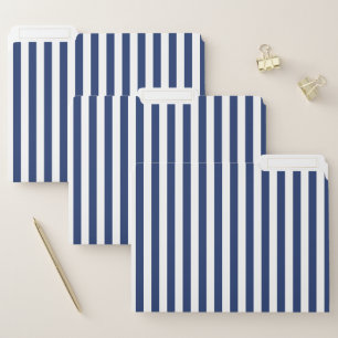 Vertical Thin Navy Stripes File Folder