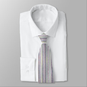 Vertical Thin Pinstripe Purple and Green Neck Tie